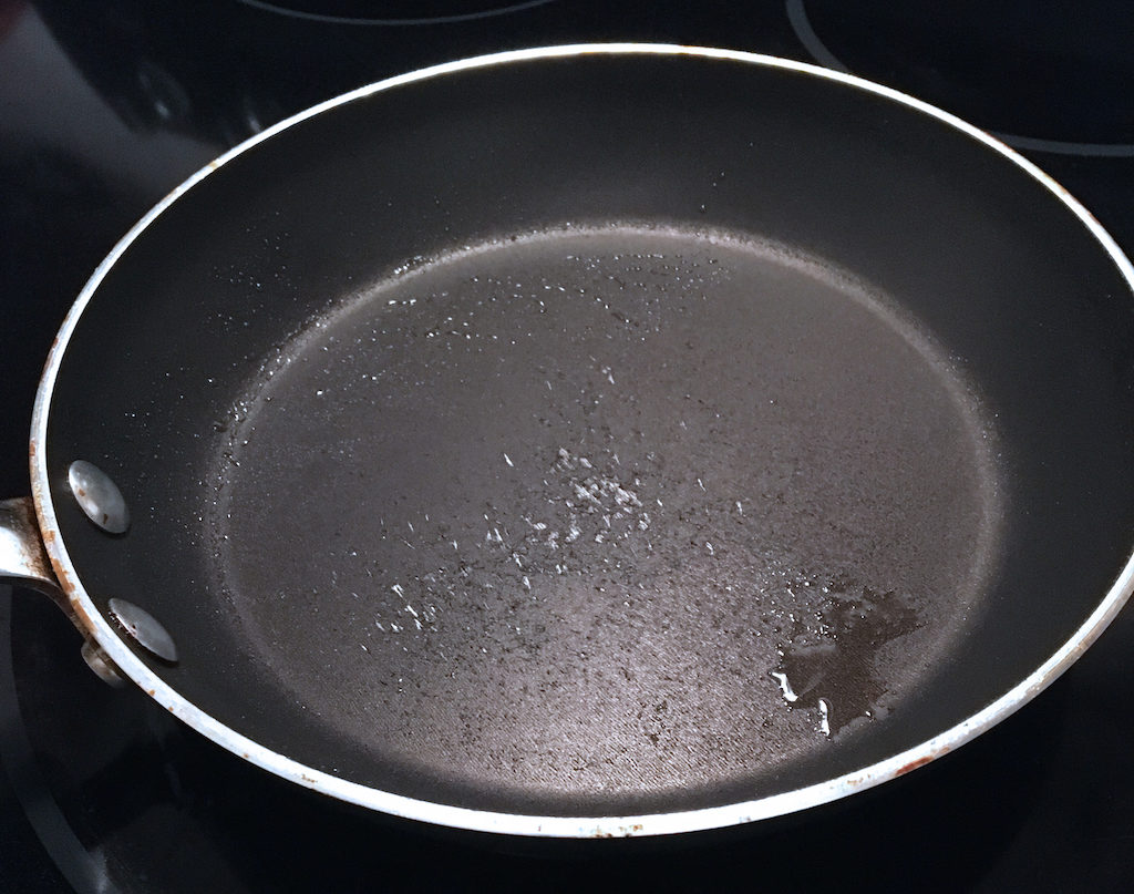 Fried eggs leave pan almost clean!