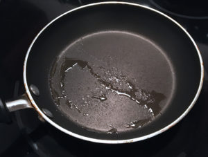 preheat pan for frying eggs