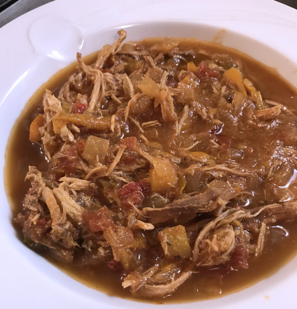 Taco Chicken and Veggie Soup - 10 minutes to put in crockpot, 10 to shred chicken - cook better now!