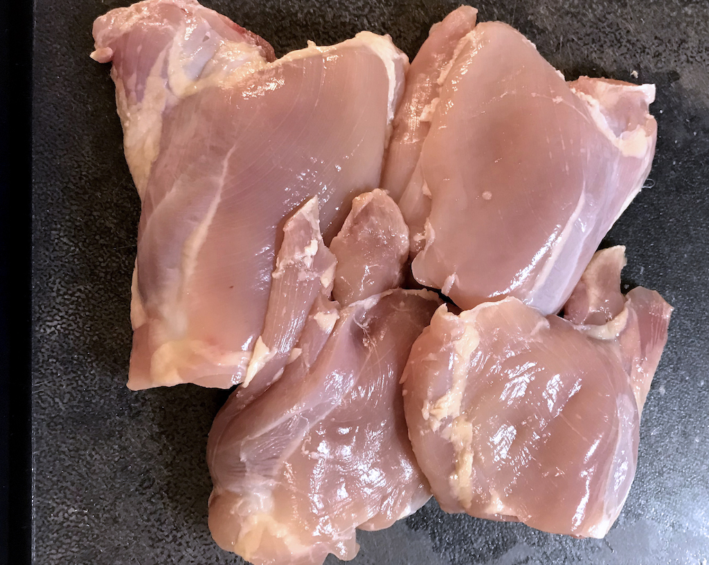 So easy to skin chicken thighs yourself!
