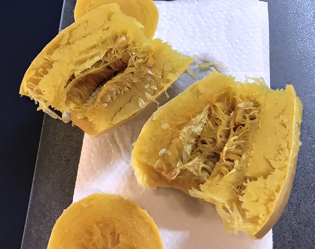 Cutting spaghetti squash