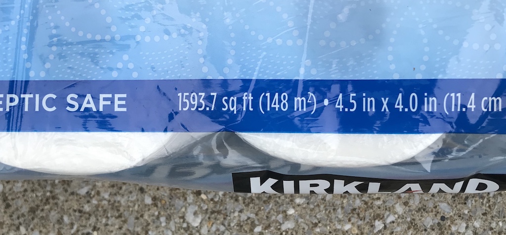Costco's Kirkland brand toilet paper - great savings in paper products!