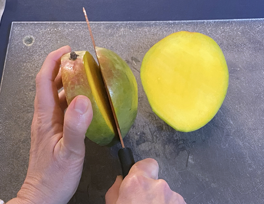 First cut of a mango