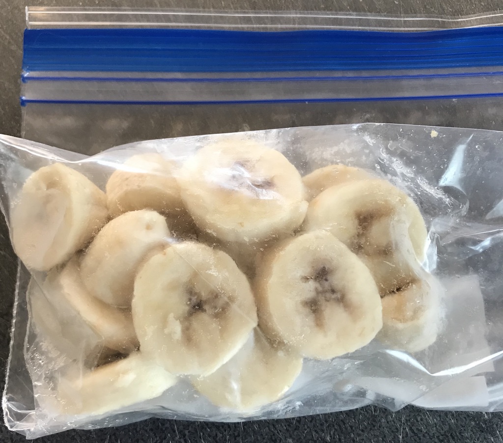 Bananas don't turn once frozen!