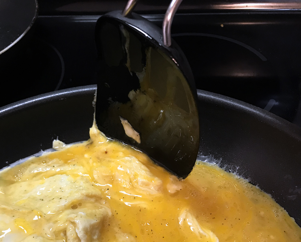 flexible round-edged spatula is best for scrambled eggs