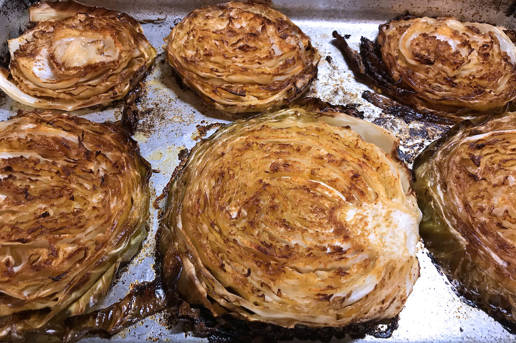 Roasted cabbage steaks!