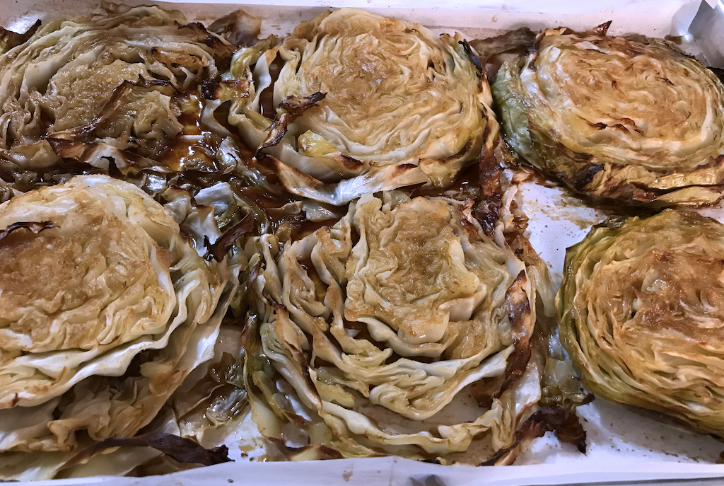 Asian roasted cabbage steaks