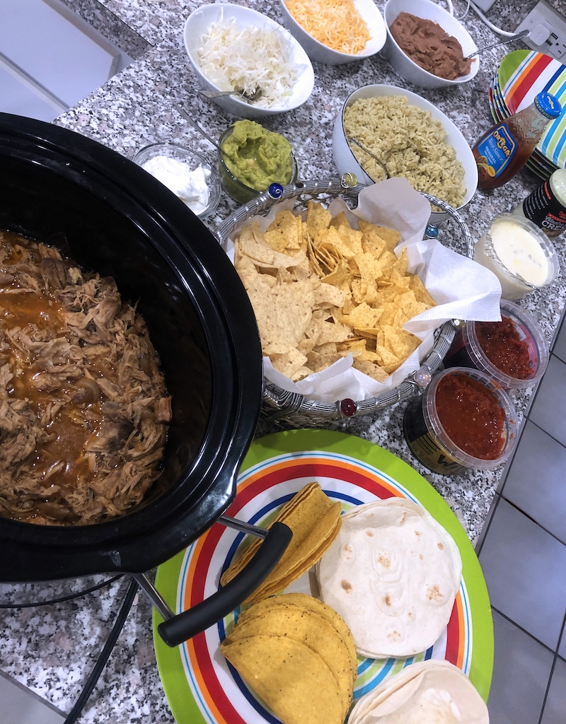 Taco Bar - a great way to "personalize" your meal for roommates!
