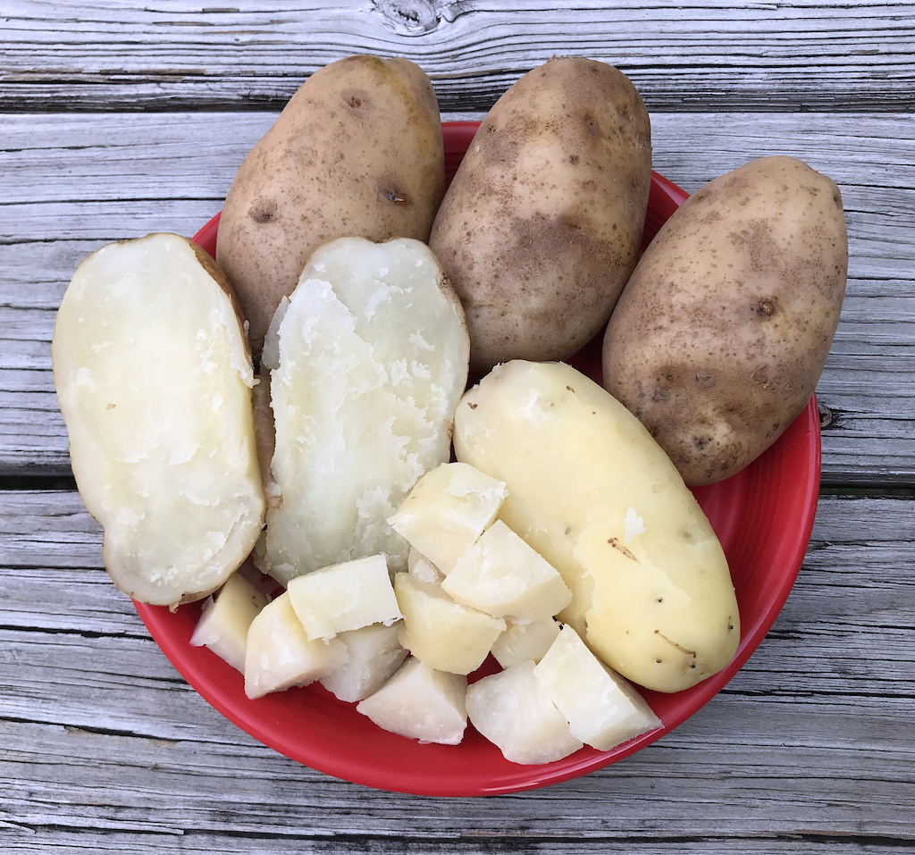 Finished baked potatoes in the Instant Pot