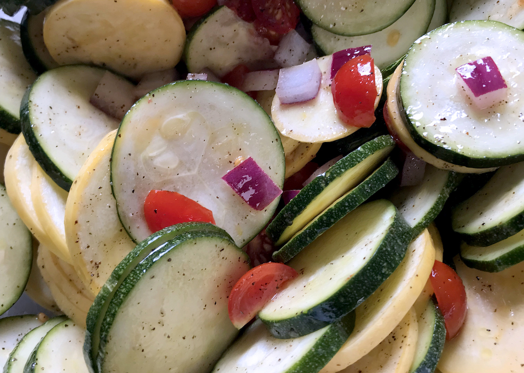 A cold salad of summer veggies - squash salad