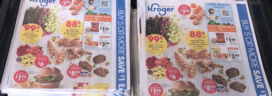 Sales flyers from the grocery store