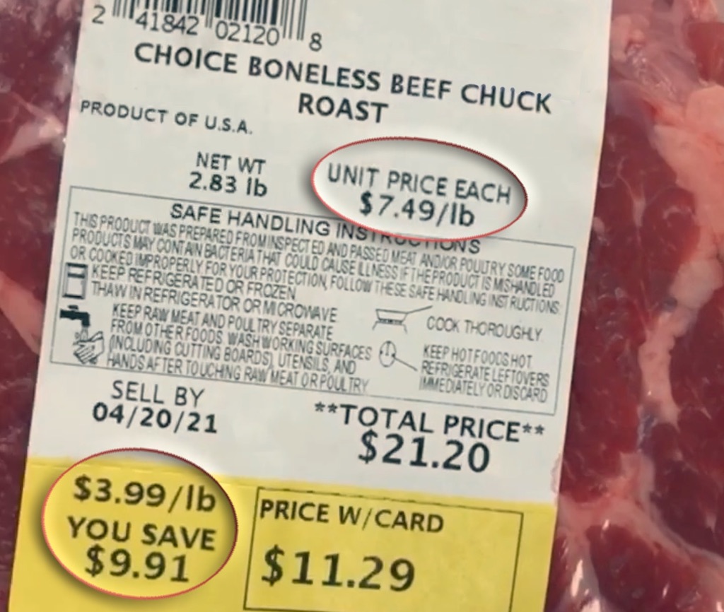 Never pay full price for a chuck roast!