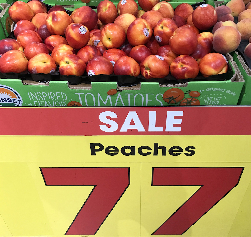 Nectarines in the peach bin but didn't get the peach price