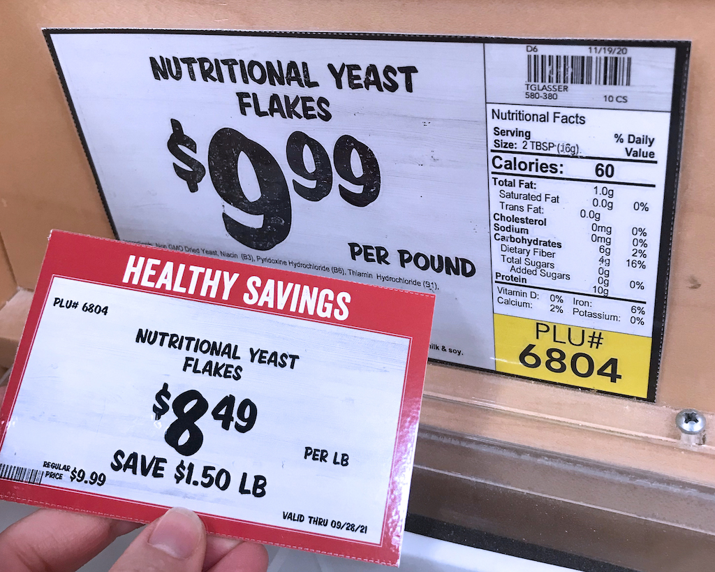 Nutritional yeast was cheaper in the bulk bin