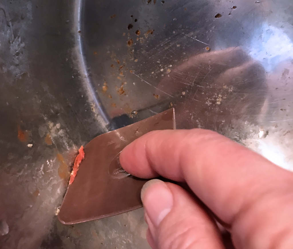 scraping baked-on mess