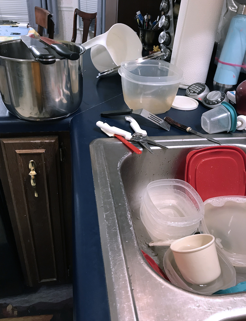 Step 3 to a clean kitchen - clear it! (the sink)