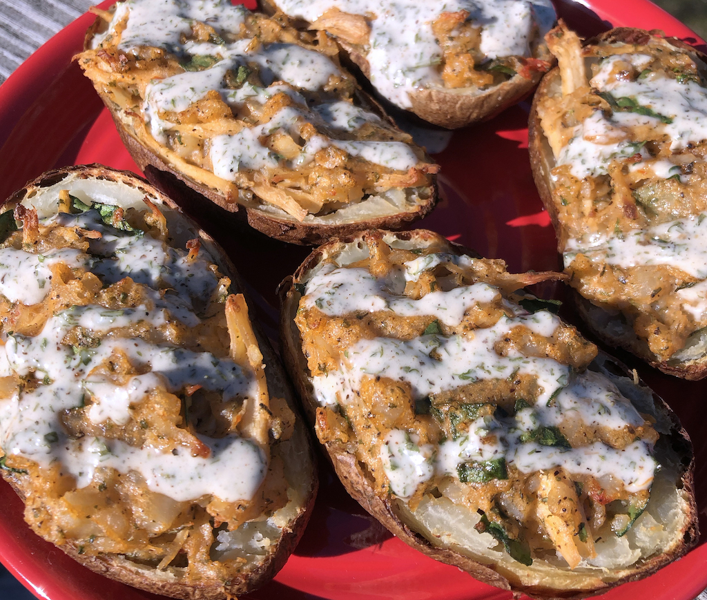Buffalo Chicken twice-baked potatoes for Super Bowl parties