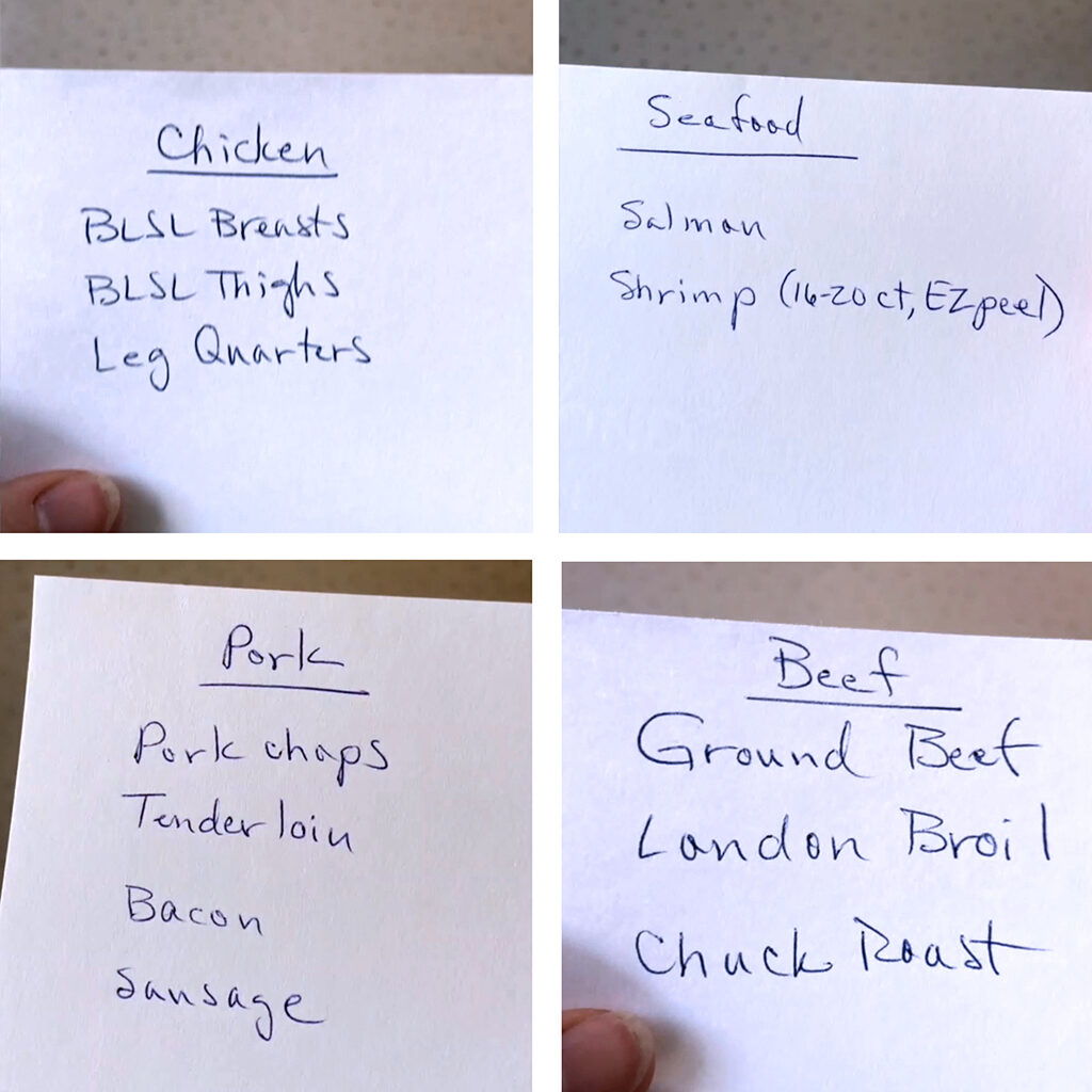 List your favorite cuts per meat family