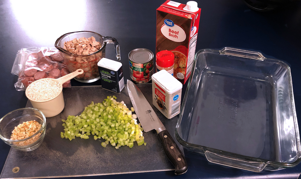 Ingredients for "Healthier" Baked Jambalaya