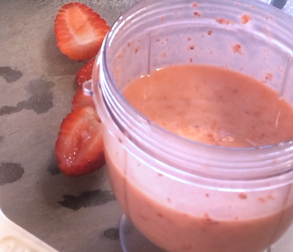 Gorgeous pink strawberry vinaigrette