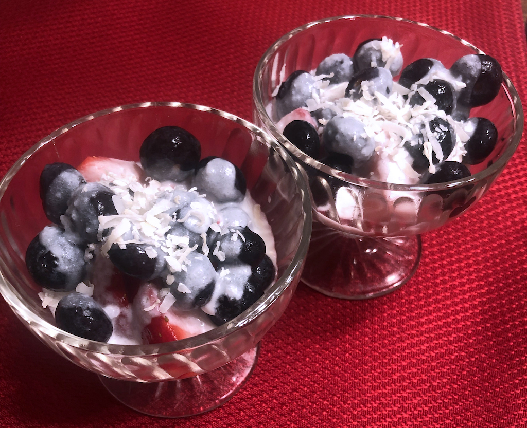 My favorite frozen treat...berries and coconut milk