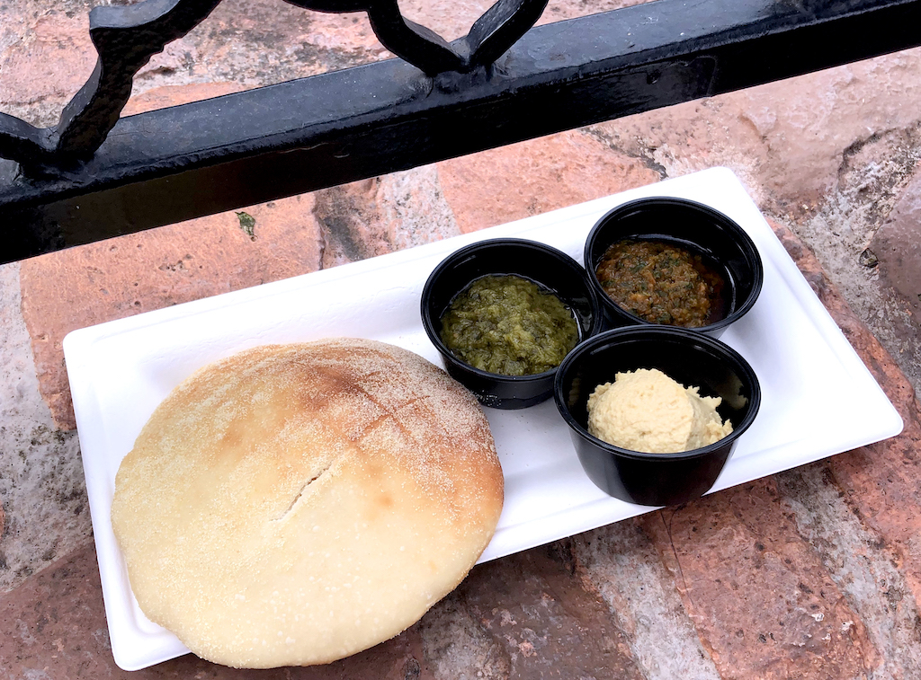 Moroccan bread with 3 dips