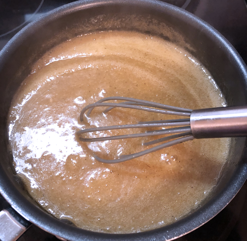 The constant stirring helps you "feel" when the thickness is right