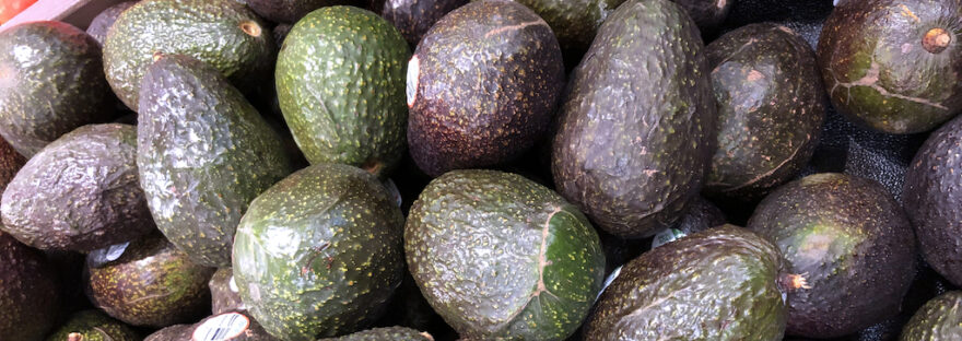 Avocados! go for the darker ones if you're looking for ripe ones