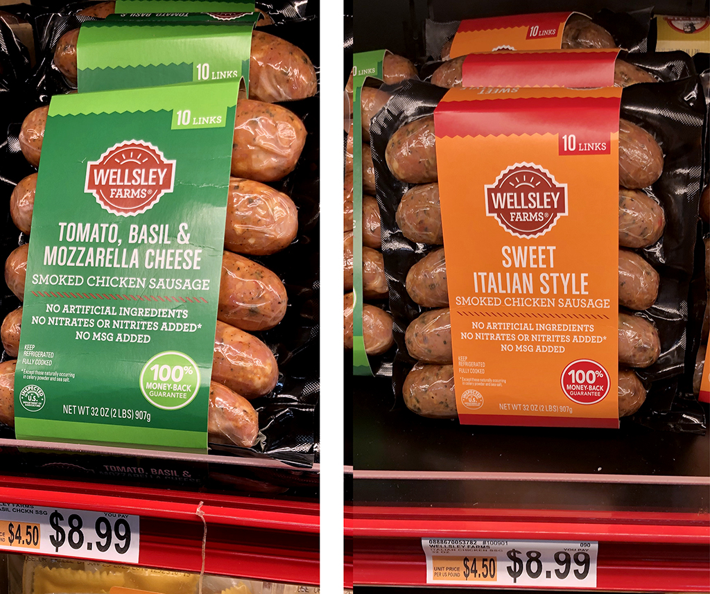 BJ's has some of their own dinner sausage flavors that beat the Aidell's prices